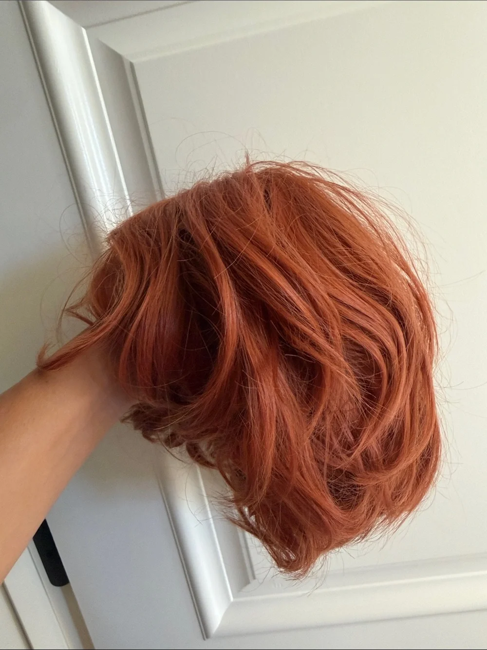 Auburn Short Wavy Wig with Bangs
